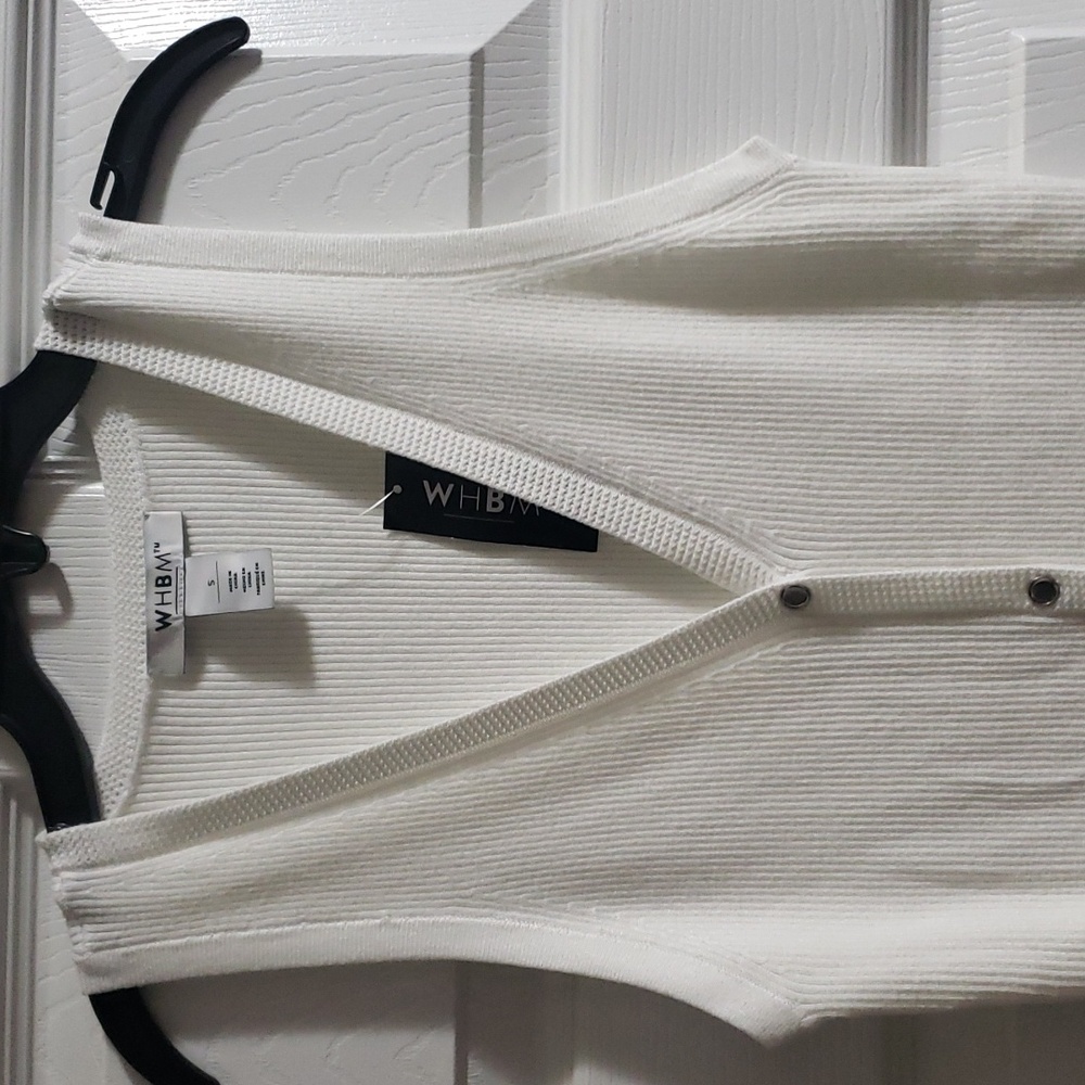 NWT White House Black Market Button Front White Tank Size Small - Picture 5 of 10